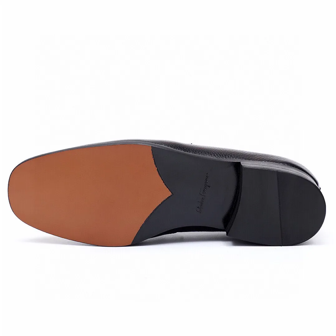 Men's Men's Shoes 💰540 💐[Ferragamo/Ferragamo] New 🐲Ferragamo* Ferragamo classic formal leather shoes! It uses imported first-layer pebbled cowhide leather upper + luxurious hardware buckle, and the inner first-layer comfortable cowhide leather lining! Original wear-resistant rubber outsole! Code number 38-44 (45🉑️customized)